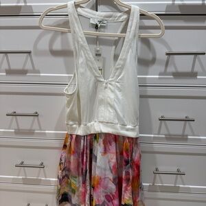 Daily Practice Floral Midi Dress - White and Pink